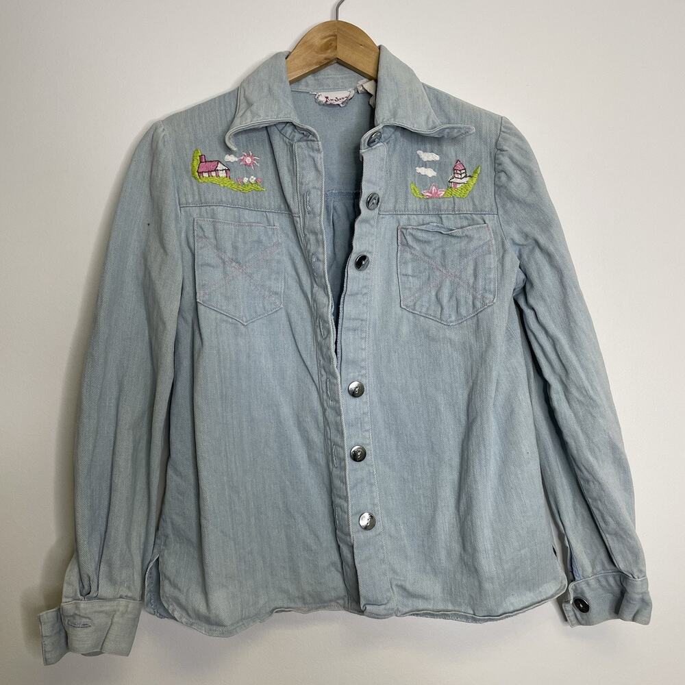 Vintage 60s 70s ARTBRO Jrs Sportswear Button Down Jean Jacket - Size Small?
